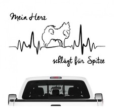 Spitz Spitze deutsche Aufkleber Auto Herz Heartbeat Hundeaufkleber Hunde Folie
