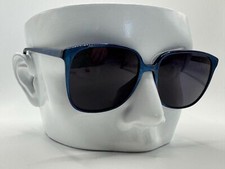 True Vintage Sunglasses  Squared Plastic Style  Blue Metallic  Grey Lens 848