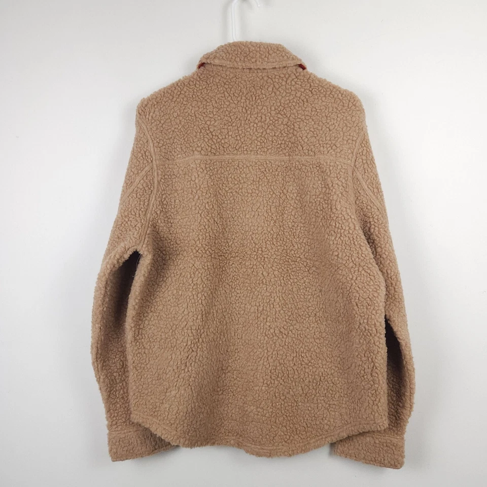 Chaqueta Toad & Co Para Hombre Mediana Marrón Sherpa Polar Bolsillos con Cuello con Botones a Presión Foto 2 de 4