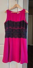 Bright and Beautiful Fuschia and Black Loft Dress-Size 14