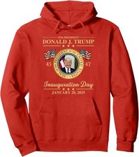 Trump Photo Inauguration Day January 2025 Usa Flag Unisex Hooded Sweatshirt