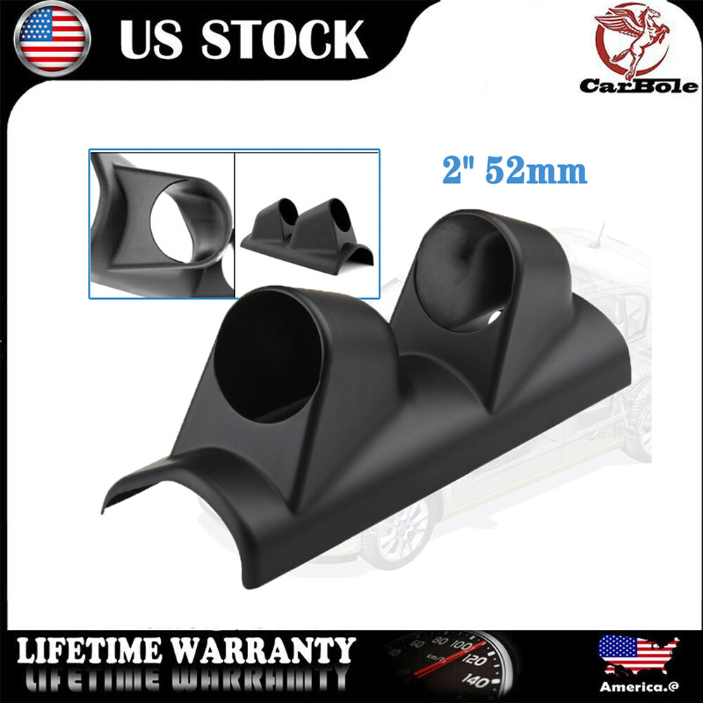 Support Double Pour Jauges 52mm - Montage Sur Pilier A (conducteur Gauche), ABS Noir, Style Racing, Universel