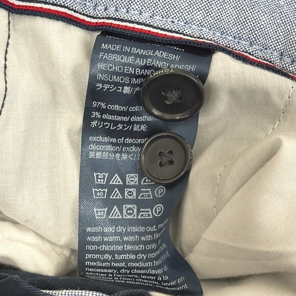 Tommy Hilfiger Chino Shorts Men's 32 Blue Zip Flat Front Pockets Inseam 9.75" thumbnail 7