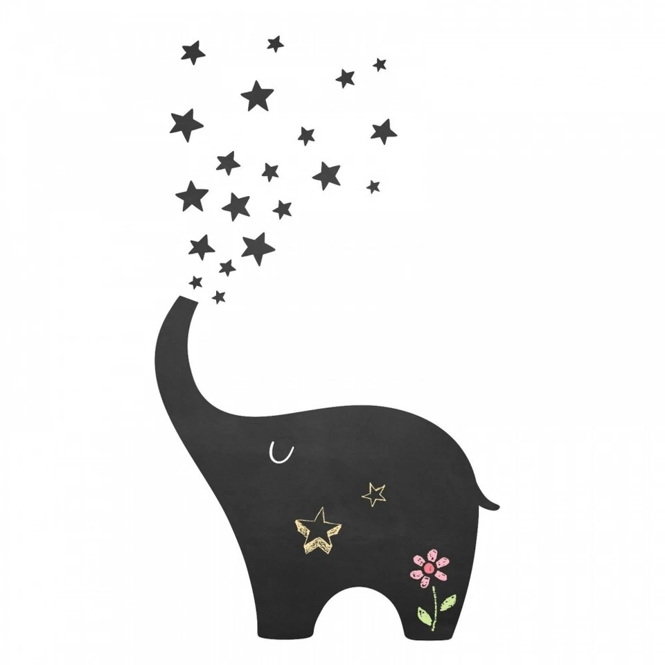 010 Elefant selbstklebend Tafelfolie/ Kreidefolie inkl. 3 Stück Kreide 850 x 850 - Bild 2 von 4