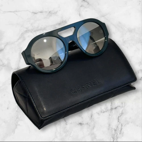 Chanel Aviator Sunglasses In Green Acetate, NIB, Retail $790 - Limited Edition