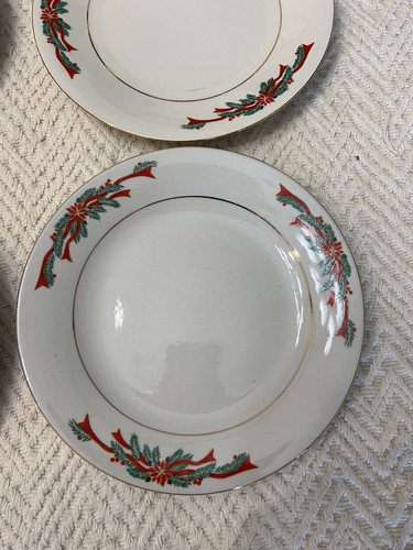 Tienshan Poinsettia Nastro Natale Set 6 Dischi e Piatti per Insalata, 4 Cenne - Foto 6 di 20