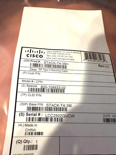 Cisco STACK-T4-3M for C9200/9200L 3M Stacking Cable - Photo 3/4
