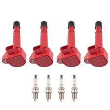 4 Ignition Coil + Spark Plugs Pack for 2001-2005 Honda Civic L4 Acura EL 1.7L
