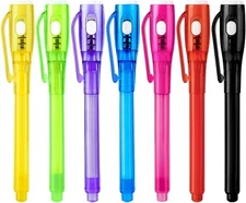 Invisible Ink Pens, Upgraded Spy Pen with UV Light multicolored