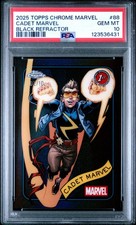 2025 TOPPS CHROME MARVEL BLACK REFRACTOR #88 CADET MARVEL 2/10 PSA 10