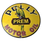 Vintage Polly Motor Oil Sign - Porcelain Premium Gasoline Pump Plate Sign