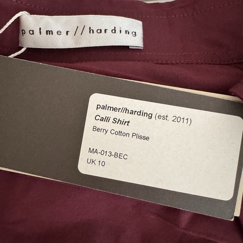 NWT Palmer Harding Calli Shirt Berry Red Cotton Sustainable Size 6 Asymmetrical - Picture 9 of 11