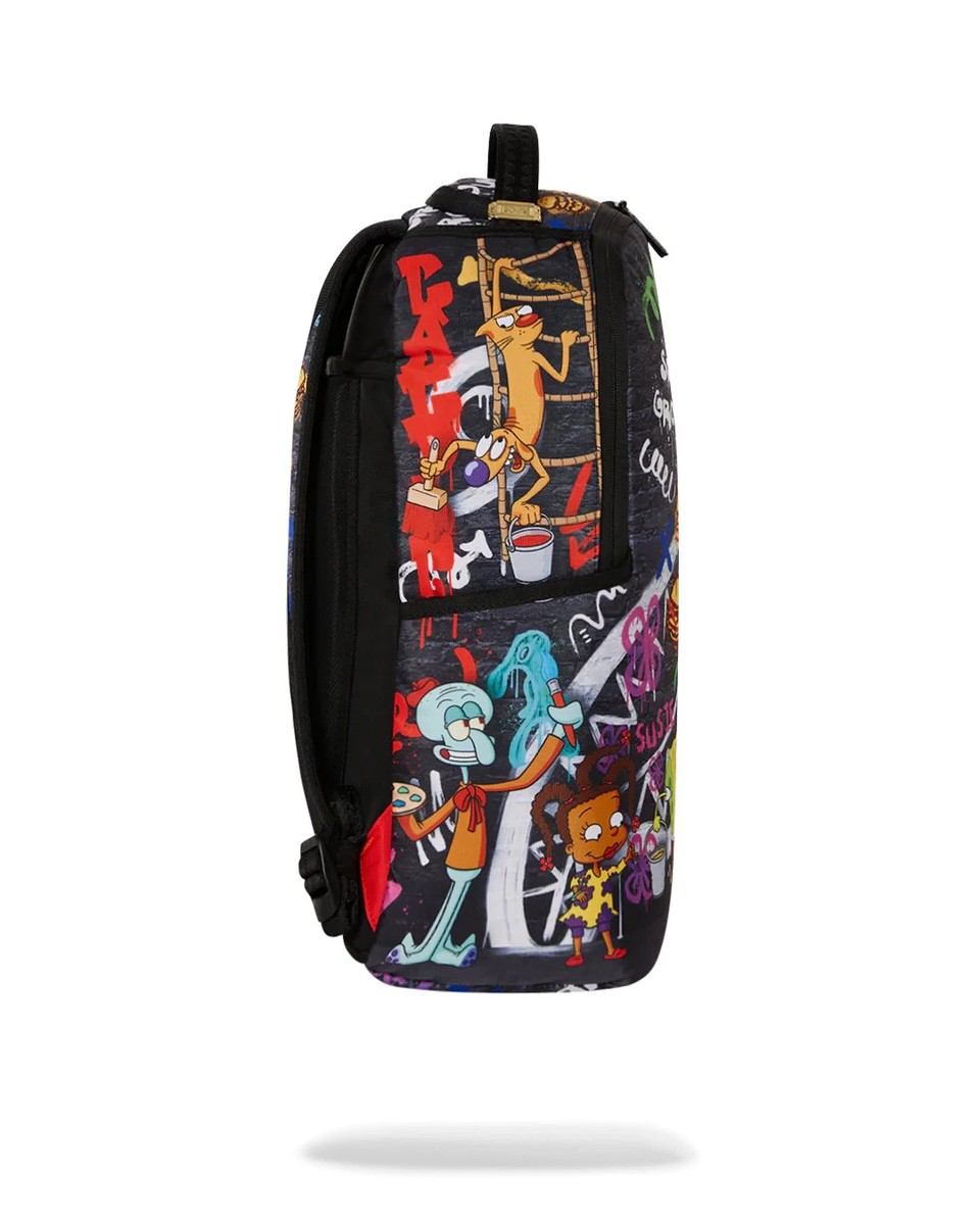 Sprayground 90s Nick Characters Painting Backpack🔥New Black