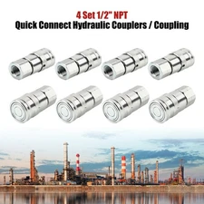 4 pairs 1/2'' Hydraulic Pipe Quick Connector Male and Female Connector Set