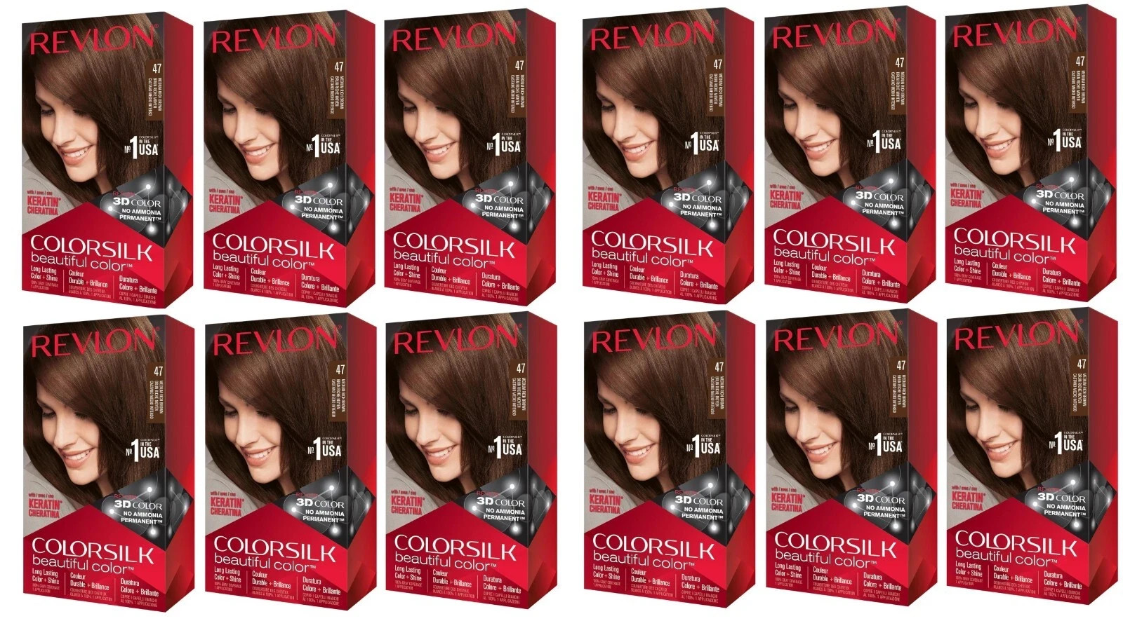 Silk Hair Color # 47 Medium Rich Brown