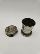 Vintage Collapsible Shot Glass Metal Portable Cup - Pat'd 97 USA Antique 