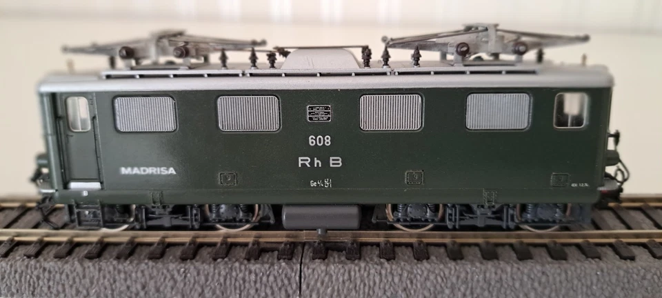 Bemo H0e 1250/9, E-Lok Ge 4/4, Madrisa, unbespielt, Vitrinen Modell ohne OVP