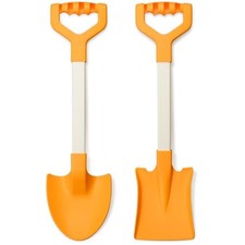20  Long Sand Beach Shovels for Kids Heavy B1-2pack Large sand shovels-Orange
