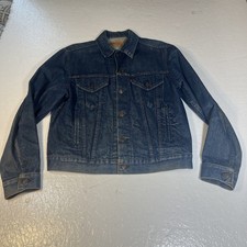 Vintage 80s Levi's Denim Jacket 70506-0216 Dark Wash Size 44 Cotton USA