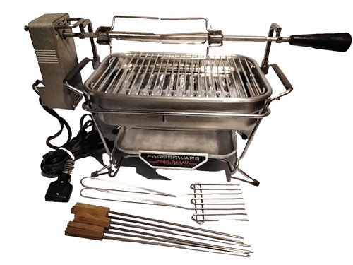 Vintage FARBERWARE Open Hearth Electric Broiler Rotisserie Grill Model 441