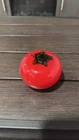 Vintage Murano Style Art Glass Red Tomato Hand Blown Fruit Paperweight