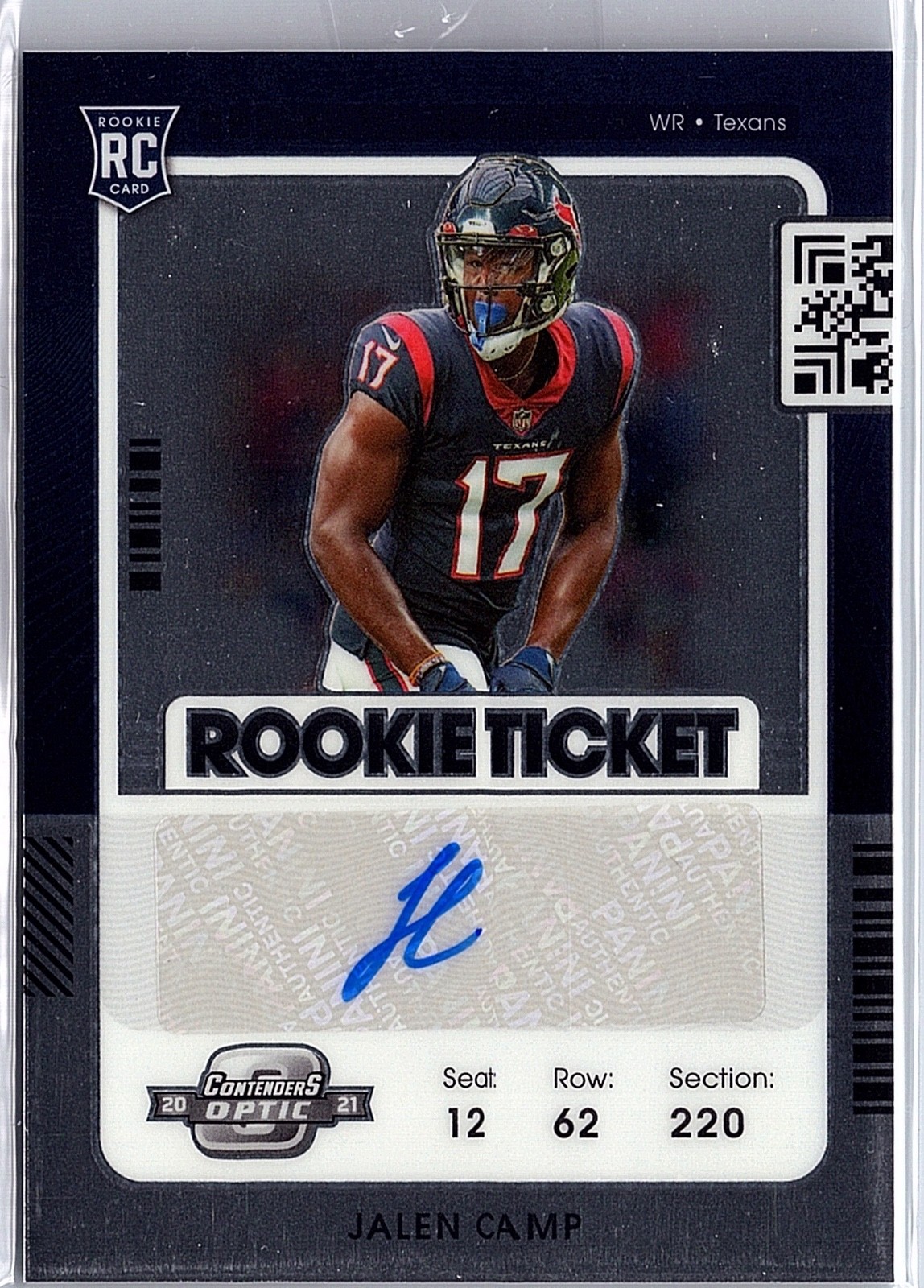 Jalen Camp Panini Contenders Optic #203 Autograph