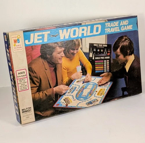 Vintage 1975 Milton Bradley Jet World Board Game Trade and Travel Game COMPLETE
