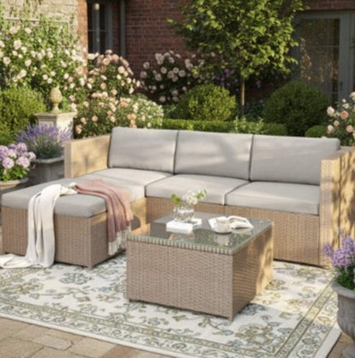 Rattan Garden Corner Sofa Set Outdoor Patio Furniture Set