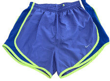 Nike Brief Lined Dri-Fit Running Shorts Swosh Side Mesh Blue Women's Size Small