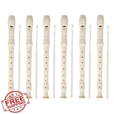 Plzoslly 6 Pcs 8 Hole Soprano Recorder Beginner Plastic Music Flute