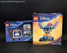 LEGO Disney Building Set Lot 43249 Stitch & 40774 Classic Animation Scenes 2 Pcs