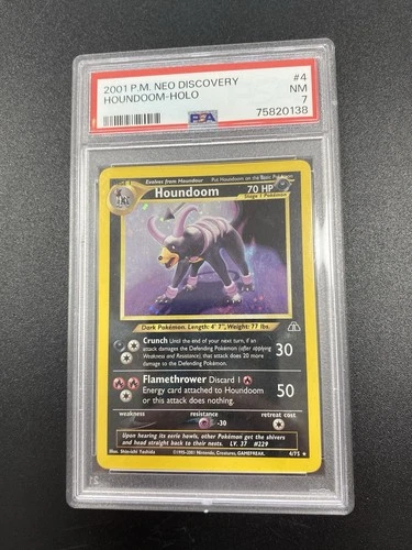 Pokémon TCG Card WOTC Neo Discovery Houndoom Holo 4/75 PSA 7