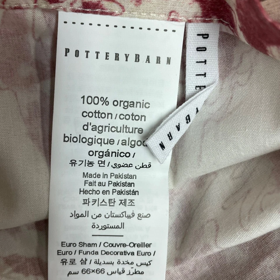 Juego de 2 fundas Pottery Barn de algodón orgánico Euro Sham 26" x 26" florales Foto 4 de 4