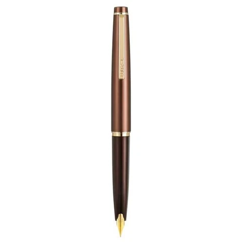 Jinhao 59 Mini Pocket Fountain Pen Fine Nib Smooth Writer Coffee Gold Trim - product listing photo