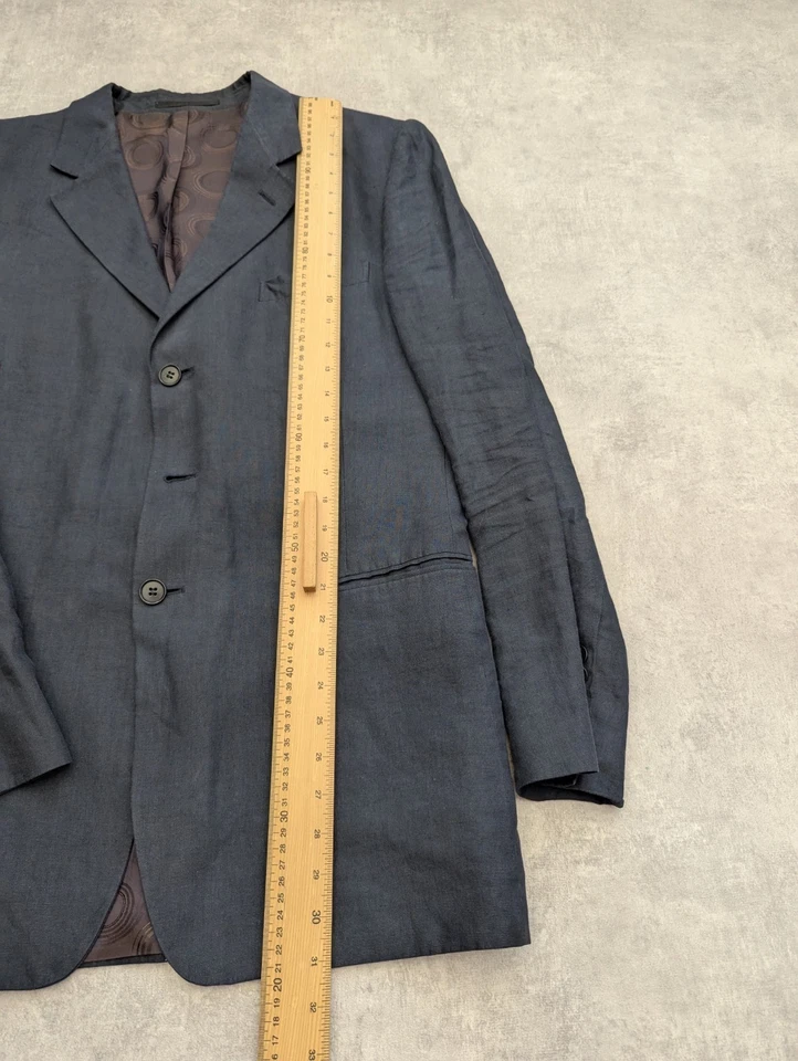 Chaqueta Paul Smith Para Hombres 42 Azul Lino Blazer Trabajo Inteligente Deportes Preppy Academia Foto 3 de 4