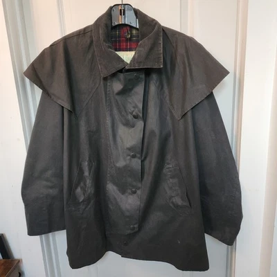 VTG Barbour Backhouse A1305 Town Country Wax Jacket 42 New Zealand Storm Cape