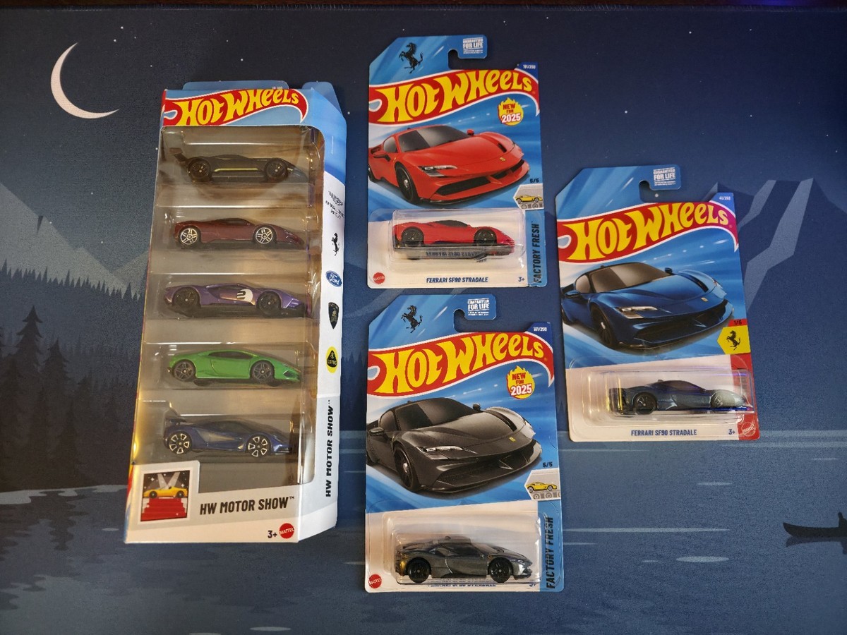 2025 Hot Wheels Ferrari SF90 Stradale 4 Colors Red Gray Blue HW