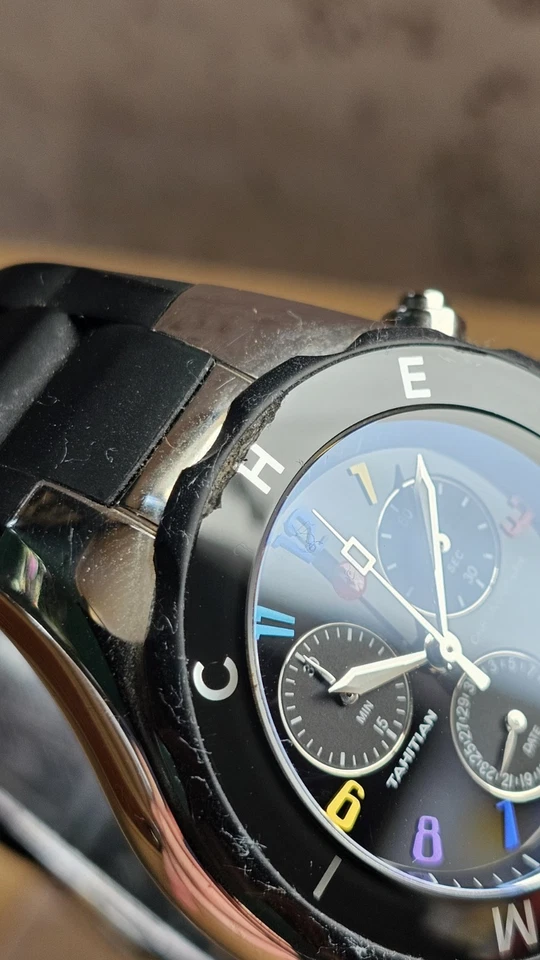 MICHELE Tahitian Jelly Bean Multi Color Watch Black MWW12F000014 - New Battery - Image 4 of 4