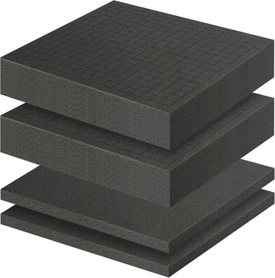 4 Pcs Polyurethane Foam Sheet - 2 Pcs 12'' X 12'' X 2'' Black Foam Inserts for Case