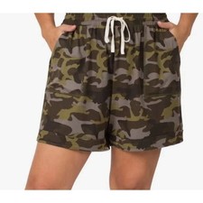 ZENANA Brushed Microfiber Camouflage Drawstring Waist Women's Shorts Size 3X
