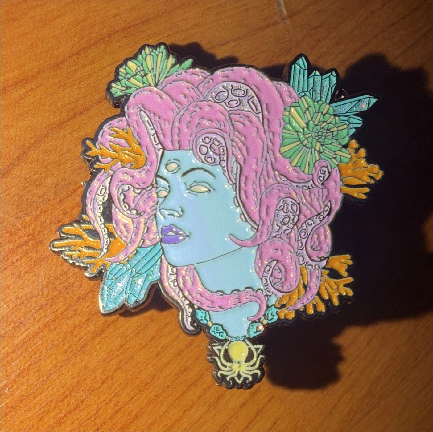 Octopus Sea Goddess Enamel Pin