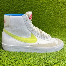 Nike Blazer Mid 77 Boys Size 6Y White Yellow Red Athletic Leather Shoes Sneakers