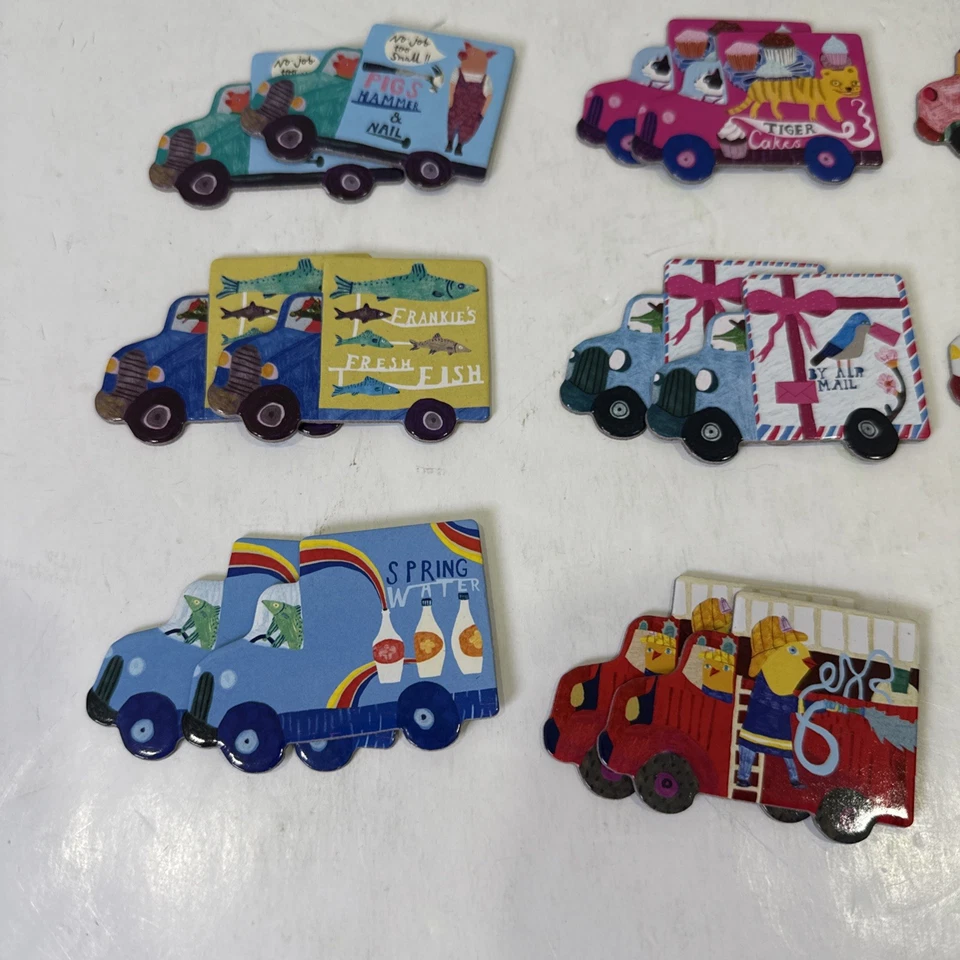 eeBoo Trucks and a Bus Little Memory Matching Game 12 Shaped Pairs 3+ Best Toy - Image 3 of 4