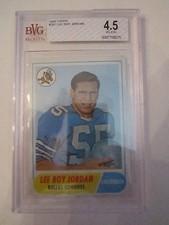 1968 LEE ROY JORDAN #207 TOPPS BVG GRADED 4.5 VG-EX+ - BOX CC