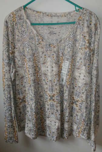 Woman's XL Sonoma XL MULTICOLOR pullover Everyday T-Shirt long sleeves NEW