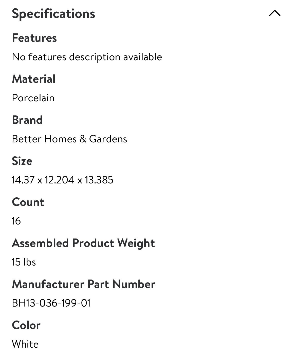 Better Homes & Gardens 16 Piece Square Porcelain Dinnerware Set, White New