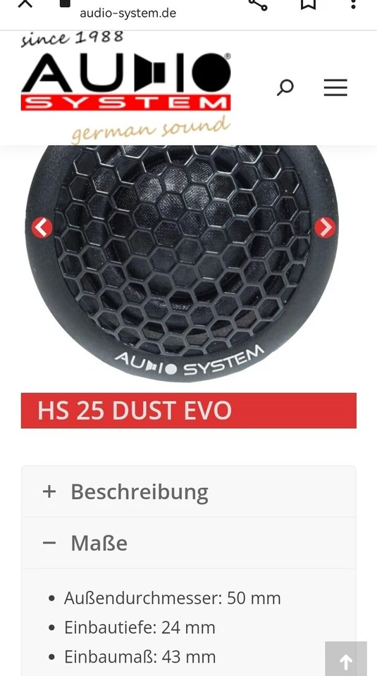 Audio System Hs25 Dust Evo , Aluminium Gehäuse für Hochtöner Audio System - Bild 4 von 4