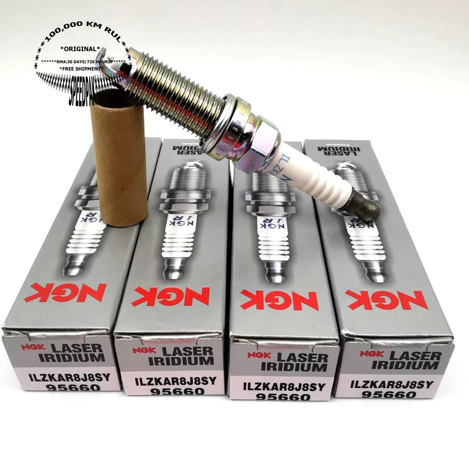 4 Genuine NGK Spark Plug 95660 ILZKAR8J8SY For Volvo S60 S90 V60 XC60 XC90 2.0T - Image 2 of 4