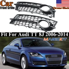 For Audi TT 8J 2006-2014 RS Style Honeycomb Fog Light Lamp Grille Cover Glossy