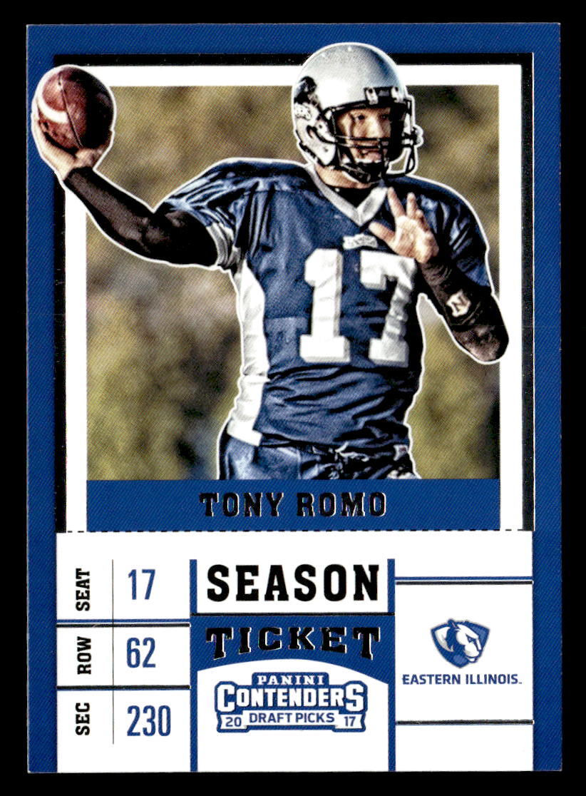 Tony Romo 2017 Panini Contenders Draft Picks Card #97 Eastern Illinois ...